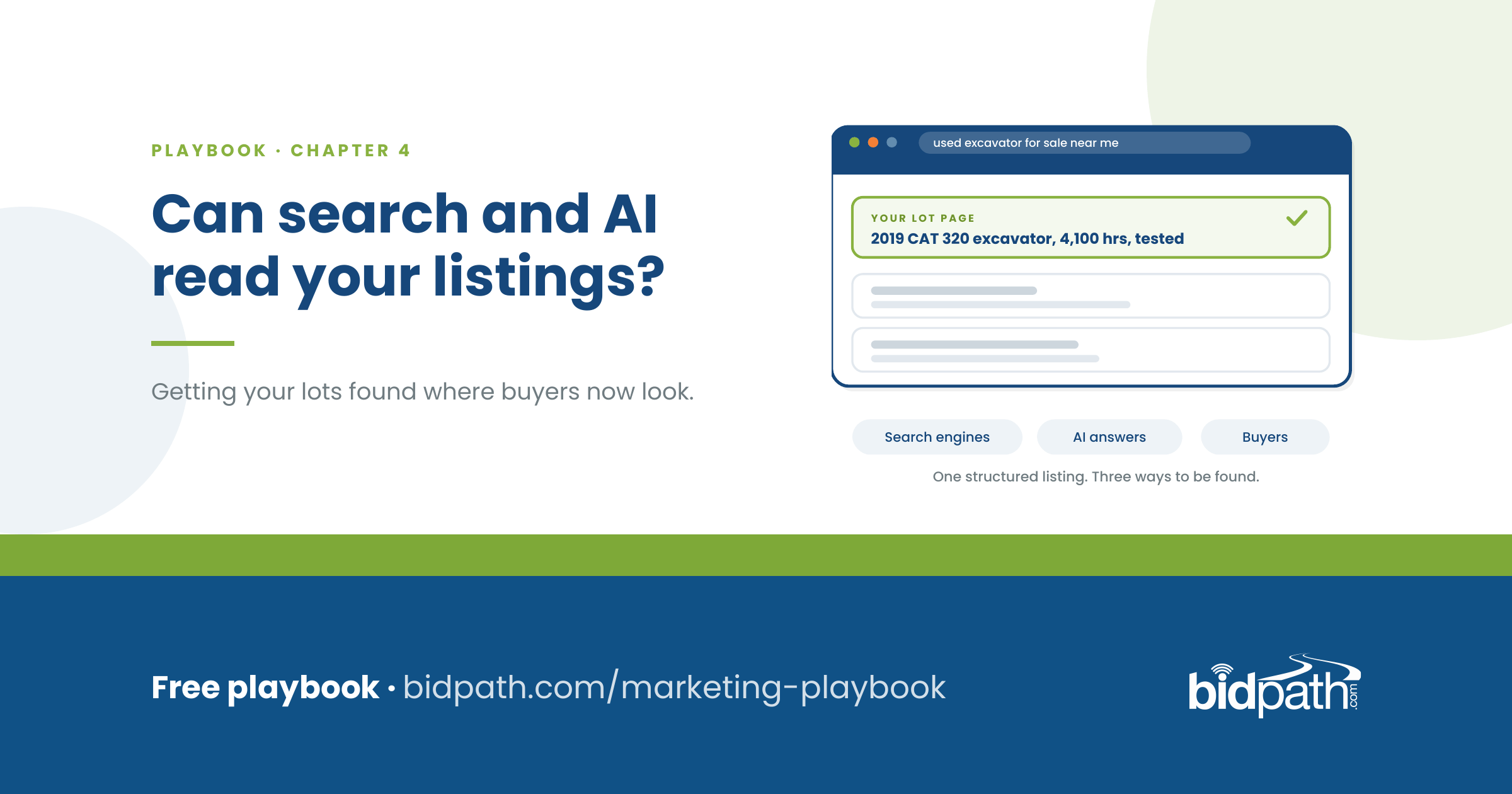 Auction listing SEO — a structured, crawlable lot page readable by search engines and AI tools